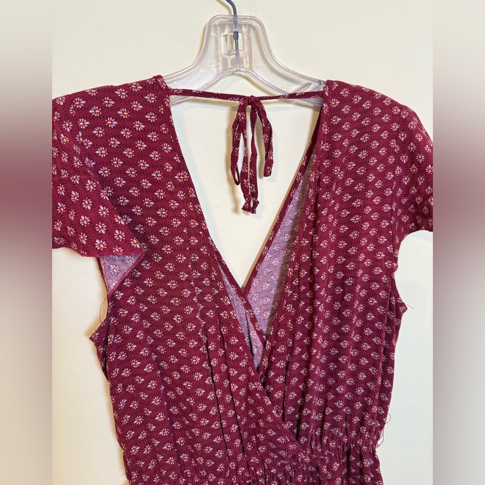 Band of Gypsies Burgundy Floral Maxi Dress *GREAT USED CONDITION* - Picture 9 of 11